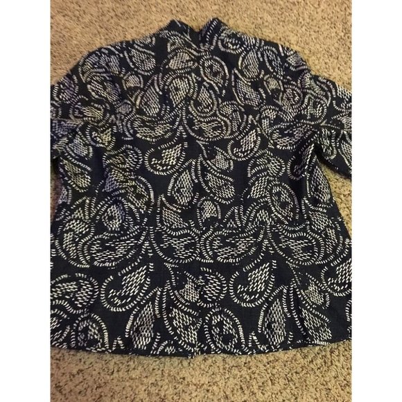 CJ Banks Jacket Womens X 14W Used Navy No Collar Zip Front Lightweight - Picture 9 of 12